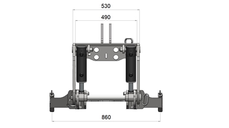 KIT UNIVERSEL HYDRAULIQUE FRONTAL ( AVANT) 2 EME CATEGORIE POUR TRACTEUR 1500 KG (RAL AU CHOIX)