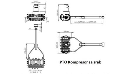 dimensions du compresseur de tracteur