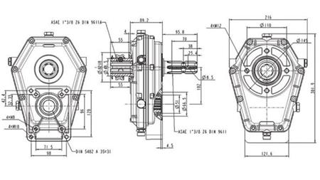MULTIPLICATEUR GR.3 -1:3 FEMELLE FR ENTRÉE - MALE SORTIE