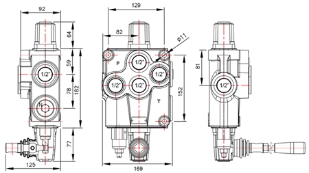 MANUEL DISTRIBUTEUR HYDRAULIQUE MONOBLOC 1xP120