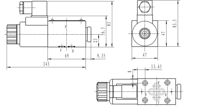 DIMENSIONS DE BOBINE CETOP 3_1 6A