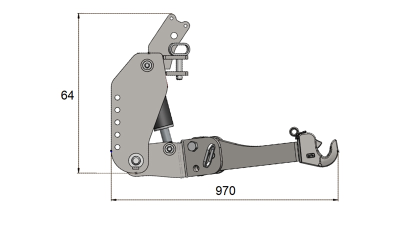 KIT UNIVERSEL HYDRAULIQUE FRONTAL ( AVANT) 2 EME CATEGORIE POUR TRACTEUR 1500 KG (RAL AU CHOIX)