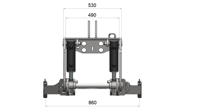 KIT UNIVERSEL HYDRAULIQUE FRONTAL ( AVANT) 2 EME CATEGORIE POUR TRACTEUR 1500 KG (RAL AU CHOIX)
