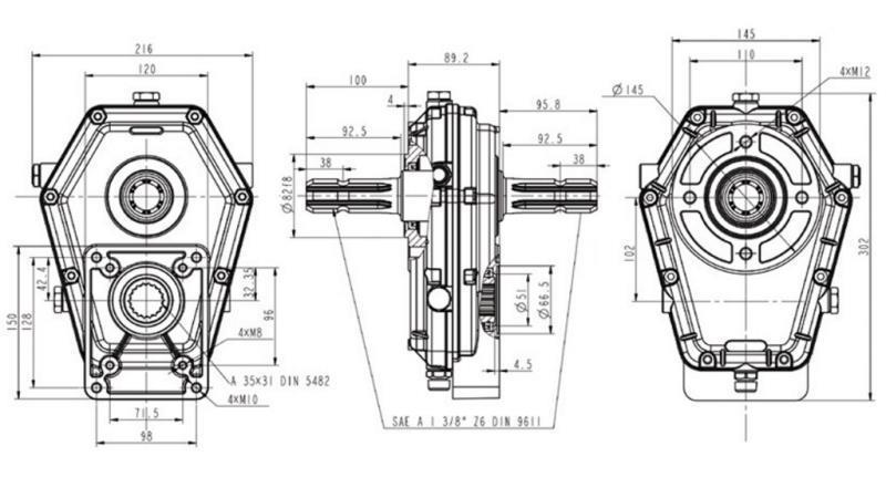 MULTIPLICATEUR GR.3 -1:3 ENTRÉE MALE - SORTIE MALE