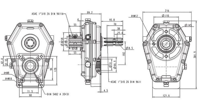 MULTIPLICATEUR GR.3 -1:3 FEMELLE FR ENTRÉE - MALE SORTIE