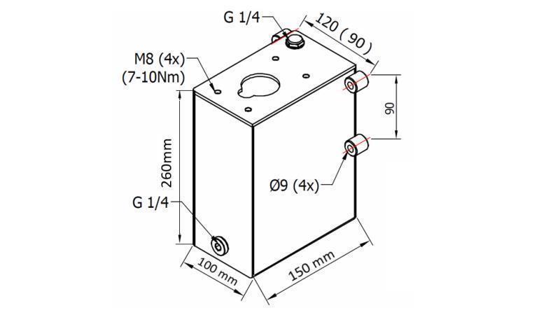 RÉSERVOIR 3L POUR POMPE MANUELLE - dimensions